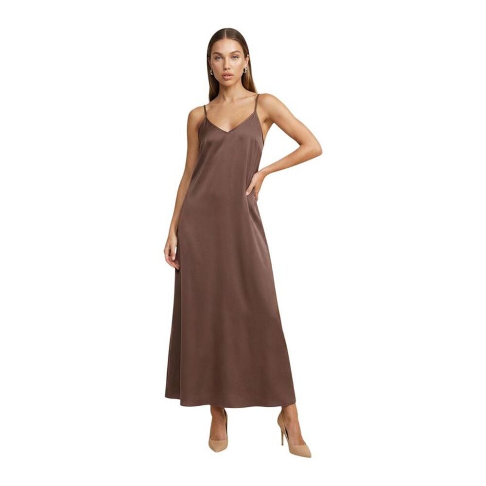 Only Brown Viscose Long Women's Dress